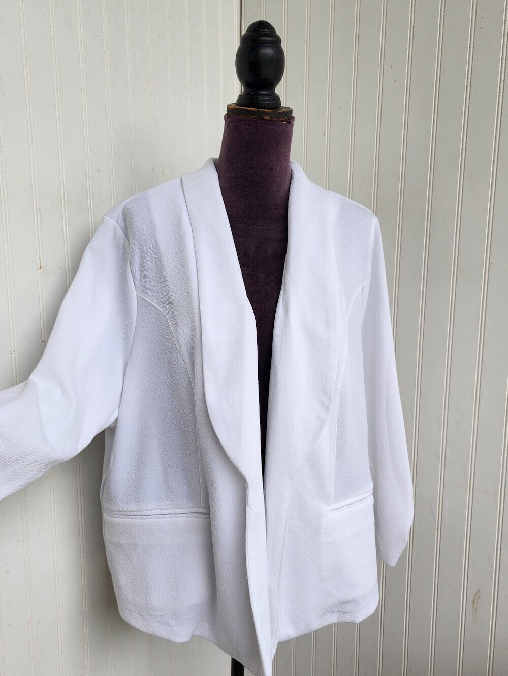 NWT Bar III Women's Plus Size Trendy Drape Open Front Blazer Bright White 3X